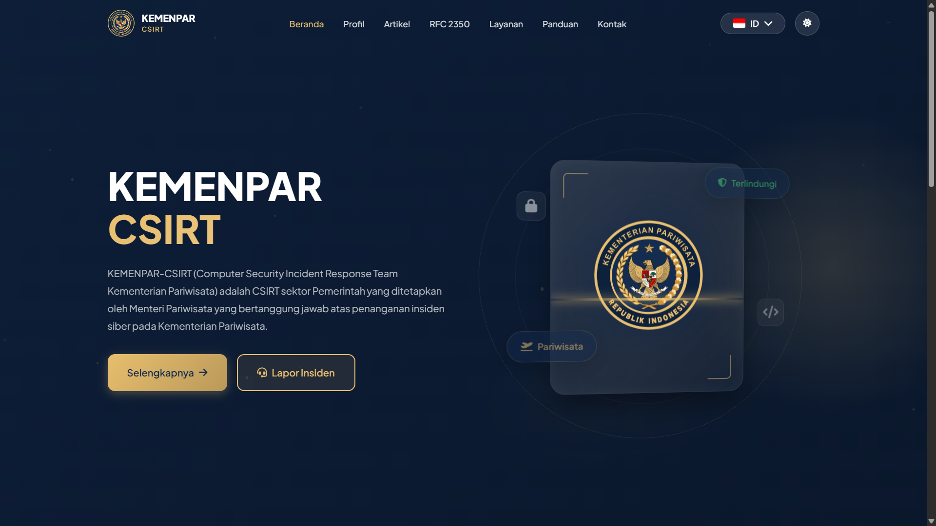 Web CSIRT Kementerian Pariwisata